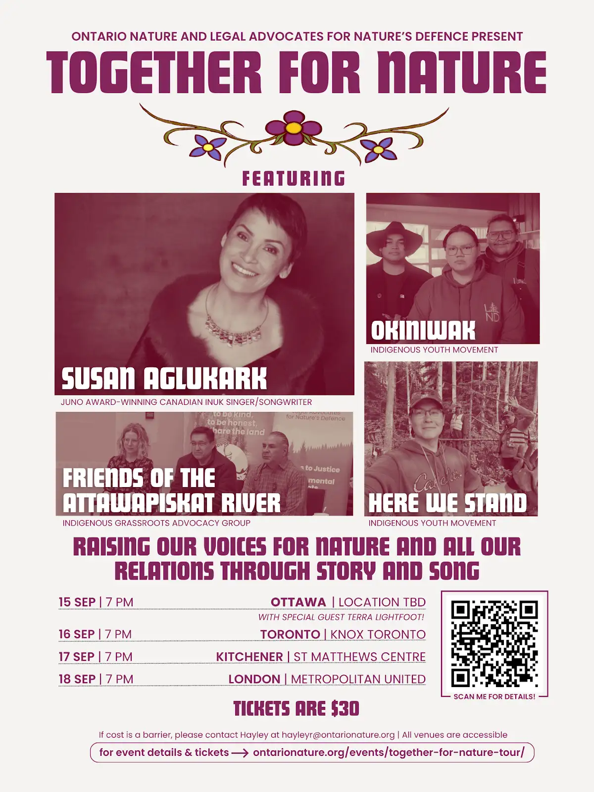 Together For Nature Tour performers in Ontario